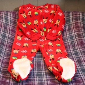 Macy's Footed Onsie Winter Christmas Reindeer Size 24M